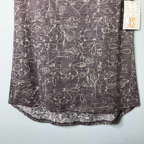 LULAROE Classic T Gray Retro Telephone Print Short Sleeve T-Shirt Womens Size XS - Picture 10 of 16